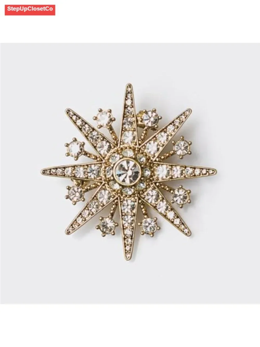 Crystal Rhinestone Star Brooch Pin Shawl Lapel Dress Suit Hat Bag Women Men